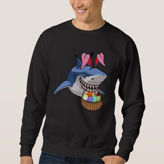 Sweatshirt Happy Easter Shark Bunny with Easter Basket Boys G (Devant)