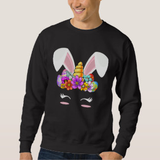 Sweatshirt Happy Easter Unicorn Bunny Girls Kids Easter Eggs 