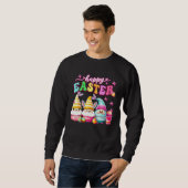 Sweatshirt Happy Easter With My Gnomies Groovy Bunny Gnome Ea (Devant entier)