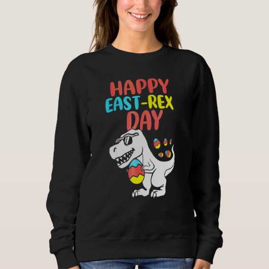 Sweatshirt Happy Eastrawr Trex Dinosaur Toddler Garçons Enfan (Devant)