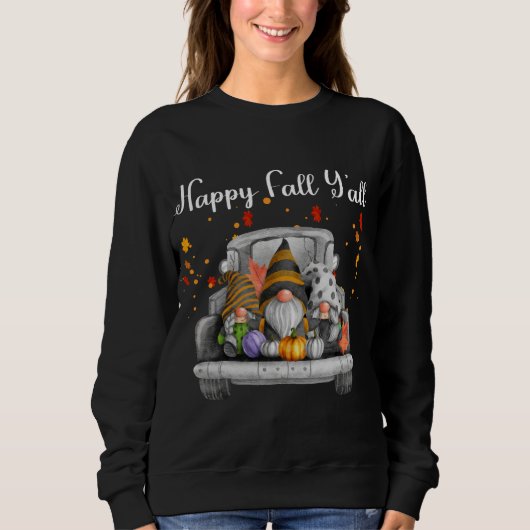 Sweatshirt Happy Fall Ya'll Gnomes (Devant)