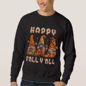 Sweatshirt Happy Fall Yall Three Gnomes Leopard Sunflower (Devant)
