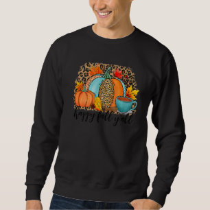 Sweatshirt Happy Fall Yu2019tous Vintage Leopard Citrouille A