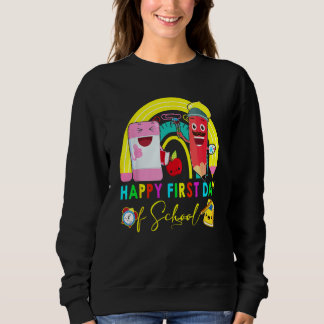 Sweatshirt Happy First Day Of School Pencil Eraser Students R