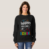 Sweatshirt Happy First Teacher Student Kindergarten  Back To  (Devant entier)