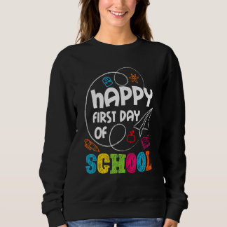 Sweatshirt Happy First Teacher Student Kindergarten  Back To 
