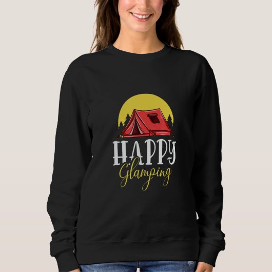 Sweatshirt Happy Glamper Caravan Camping Glamping Camper Life (Devant)