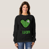 Sweatshirt Happy Go Lucky Heart Jour de la Saint Patrick Luck (Devant entier)