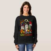 Sweatshirt Happy HalloThanksMas Chats (Devant entier)