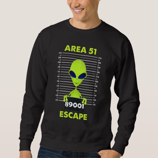 Sweatshirt Happy Halloween Alien Escapee Area 51 mignon Vinta (Devant)