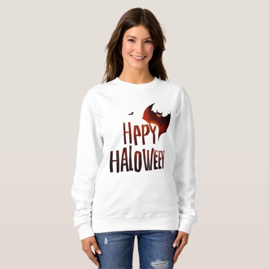 Sweatshirt Happy Halloween Conception de chauve-souris - Éffr (Devant entier)