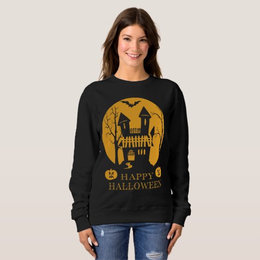 Sweatshirt Happy Halloween Haunted House (Devant entier)