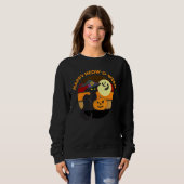 Sweatshirt Happy Halloween Meowoween Cute Black Cat Party Cos (Devant entier)