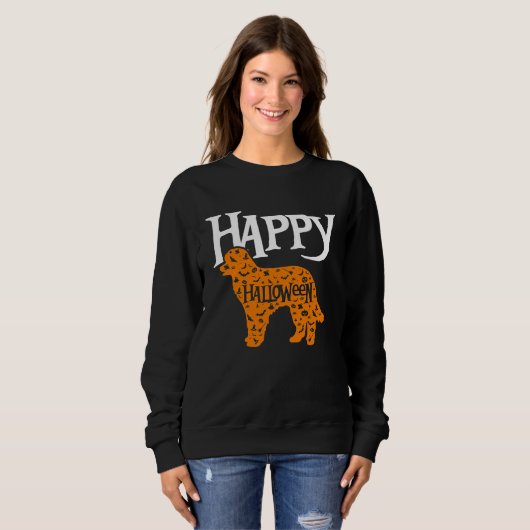 Sweatshirt Happy Halloween Pyrenean Shepherd (Devant entier)