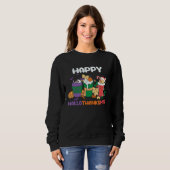 Sweatshirt Happy HallowThanksMas Christmas Thanksgiving Hallo (Devant entier)