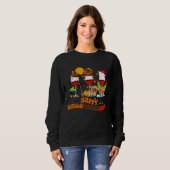 Sweatshirt Happy Halothanksmas Wine Glasses Drinking  Christm (Devant entier)