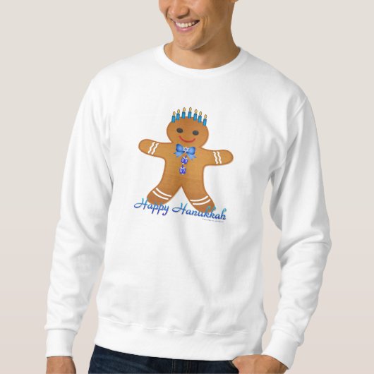 Sweatshirt Happy Hanoukka Gingerbread Man Menorah (Devant)
