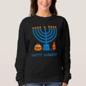 Sweatshirt Happy Hanukkah Jewish Chanukah Retro Mascot Kid Me (Devant)