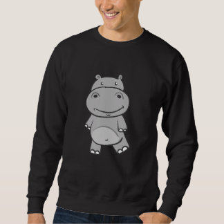 Sweatshirt Happy Hippo Cute Hippopotamus Men Women