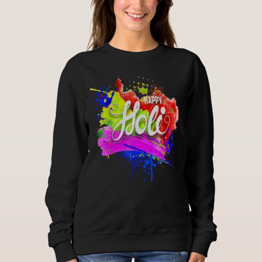Sweatshirt Happy Holi 2022 India Colours Spring Festival Hind (Devant)