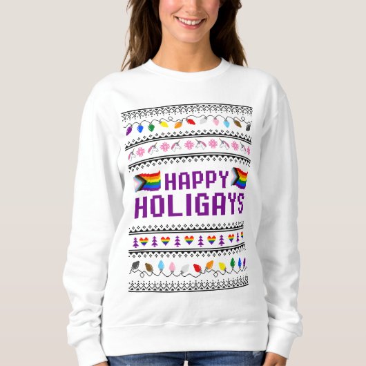 Sweatshirt Happy Holigays Progress Fierté Doux moche (Devant)