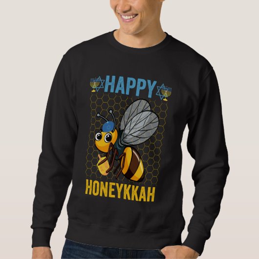 Sweatshirt Happy Honeykah Funny Hanoukka Honey Bee Don (Devant)