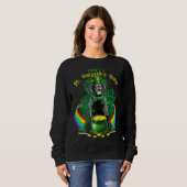 Sweatshirt Happy Jour de la Saint Patrick Black Lab Leprechau (Devant entier)