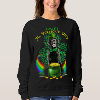 Sweatshirt Happy Jour de la Saint Patrick Black Lab Leprechau