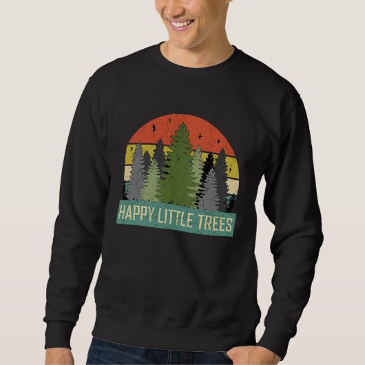 Sweatshirt Happy Little Trees Evergreen Forest  For Men Women (Devant)