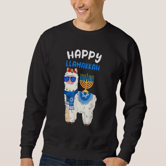 Sweatshirt Happy Llamakkah Hanukkah Llama Chanukah Alpaca Wom (Devant)