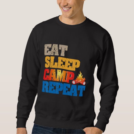 Sweatshirt Happy Manger Camp de sommeil Répéter Bootcamp Camp (Devant)