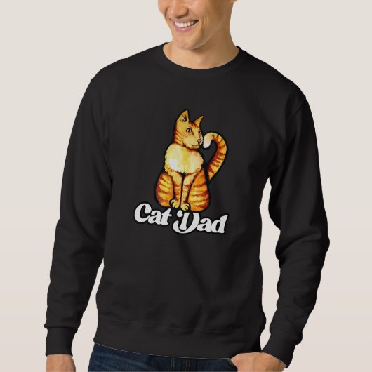 Sweatshirt Happy Orange Tabby Chat Papa (Devant)