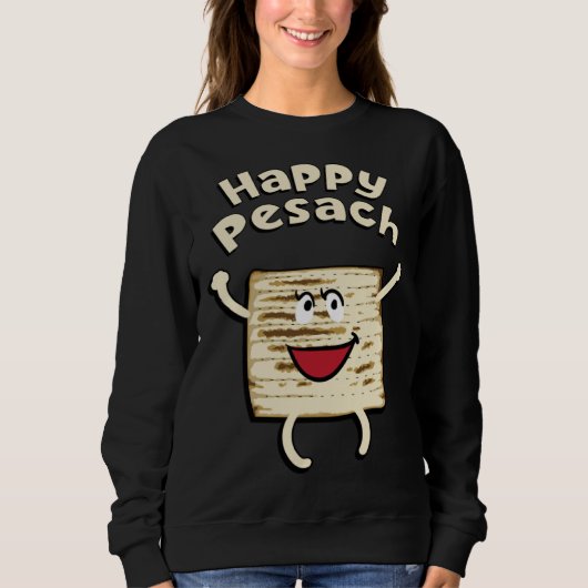 Sweatshirt Happy Pesach Passover Jewish Holiday Hebrew Yiddis (Devant)