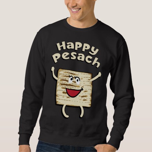 Sweatshirt Happy Pesach Passover Jewish Holiday Hebrew Yiddis (Devant)