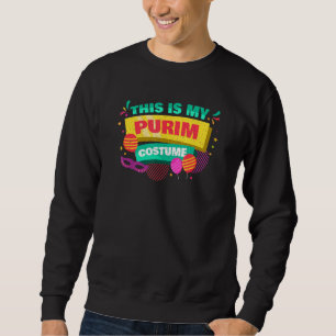 Sweatshirt Happy Purim Costume Idea Cute Mask Hébreu Juif H