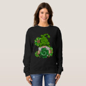 Sweatshirt Happy St Patrick's Day Gnome with Leopard Sunflowe (Devant entier)