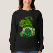 Sweatshirt Happy St Patrick's Day Gnome with Leopard Sunflowe (Devant)