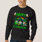 Sweatshirt Happy St Patricks Day Gnomes Leopard Irish Shamroc (Devant)