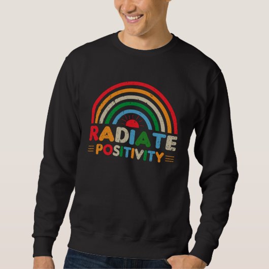 Sweatshirt happy summer vacation radiate positivity great (Devant)