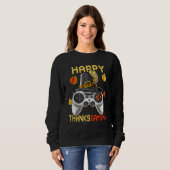 Sweatshirt Happy Thanksgaming mignon contrôleur de jeu vidéo (Devant entier)