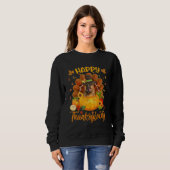 Sweatshirt Happy Thanksgiving German Shepherd Dog Turkey Pump (Devant entier)