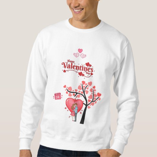 Sweatshirt Happy Valentine’s Day – Romantic Couple (Devant)