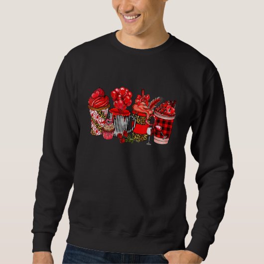 Sweatshirt Happy Valentine's Day Coffee Drink Matching Couple (Devant)