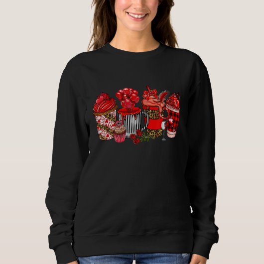 Sweatshirt Happy Valentine's Day Coffee Drink Matching Couple (Devant)