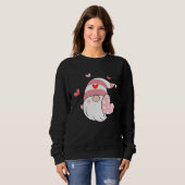 Sweatshirt Happy Valentineu2019s Day Gnome with Pink Heart (Devant entier)