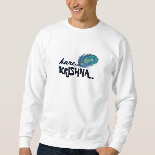 Sweatshirt "Hare Krishna" Peacock Feather Hindu (Devant)