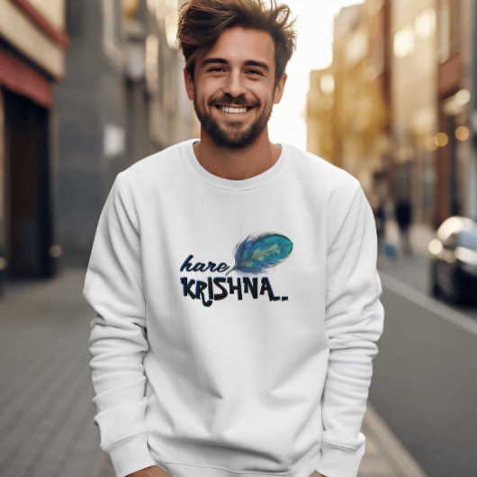 Sweatshirt "Hare Krishna" Peacock Feather Hindu