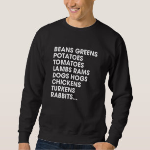 Sweatshirt Haricots verts pommes de terre Gratuit Thanksgivin