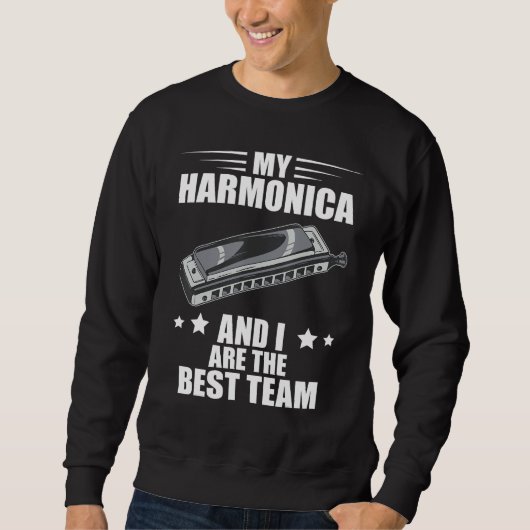 Sweatshirt Harmonica Best Team French Harp Player Musician Bl (Devant)