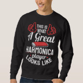 Sweatshirt Harmonica Musician  Great Harmonica Player (Devant)
